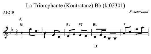 La Triomphante (Kontratanz) Bb (kt02301) - staff notation