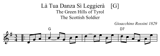 L&agrave; Tua Danza S&igrave; Leggier&agrave;    [G] - staff notation