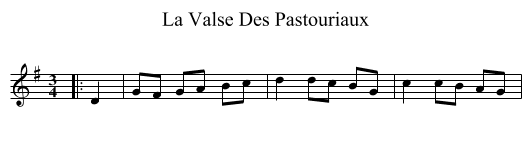 La Valse Des Pastouriaux - staff notation