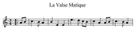 La Valse Matique - staff notation