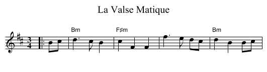 La Valse Matique - staff notation