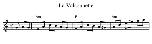 La Valsounette - staff notation