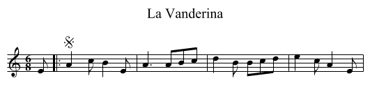 La Vanderina - staff notation