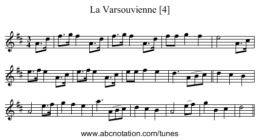 La Varsouvienne [4] - staff notation