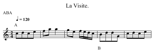 La Visite. - staff notation