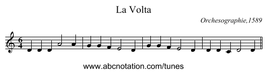 La Volta - staff notation