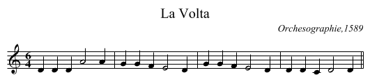 La Volta - staff notation