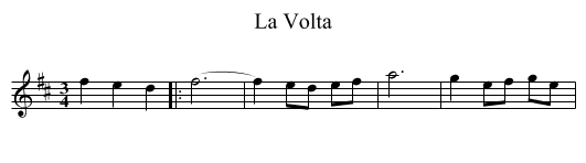 La Volta - staff notation