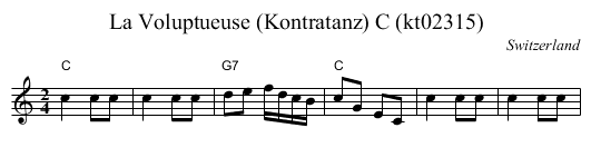 La Voluptueuse (Kontratanz) C (kt02315) - staff notation