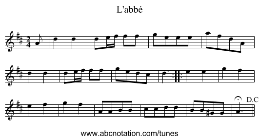 L'abbé - staff notation