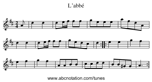 L’abbé - staff notation