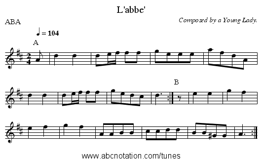 L'abbe' - staff notation