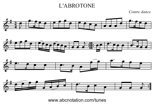 L'ABROTONE - staff notation