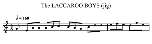 LACCAROO BOYS (jig), The - staff notation