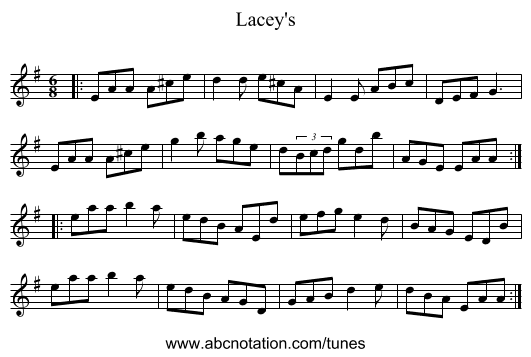 Lacey's - staff notation