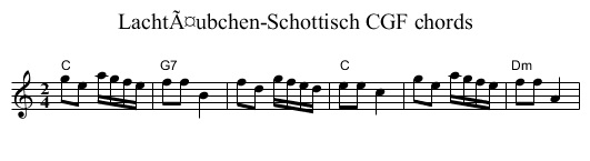 LachtÃ¤ubchen-Schottisch CGF chords - staff notation