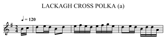 LACKAGH CROSS POLKA (a) - staff notation