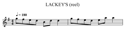 LACKEY'S (reel) - staff notation
