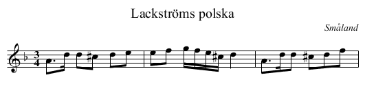 Lackströms polska - staff notation