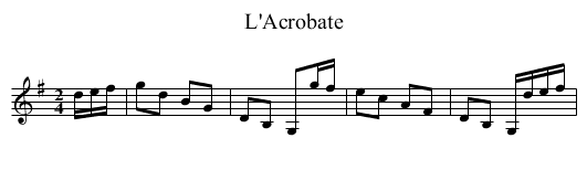 L'Acrobate - staff notation