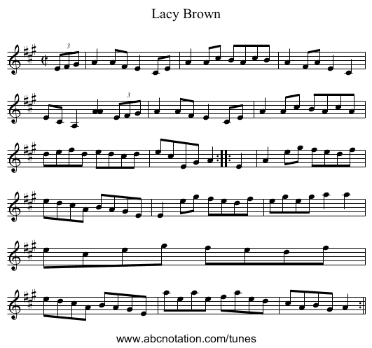 Lacy Brown - staff notation