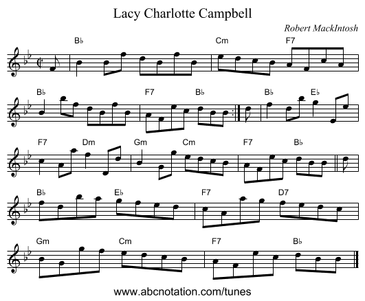 Lacy Charlotte Campbell - staff notation