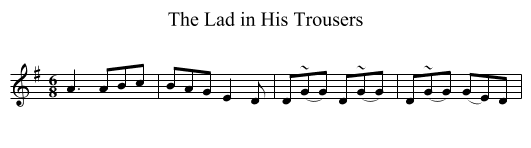 Lad in His Trousers, The - staff notation