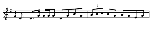 Lad o' Byrne's - staff notation