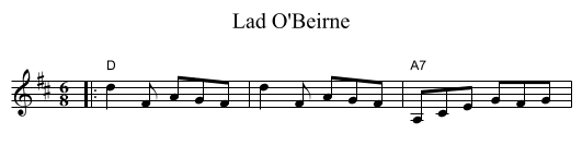 Lad O'Beirne - staff notation