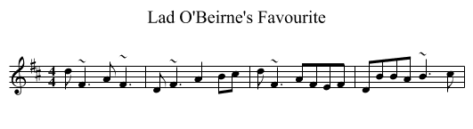 Lad O'Beirne's Favourite - staff notation