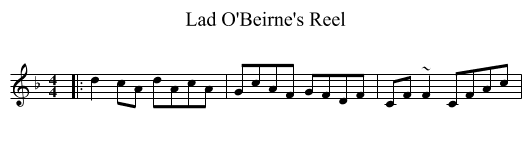 Lad O'Beirne's Reel - staff notation