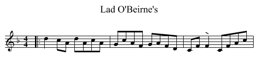 Lad O'Beirne's - staff notation