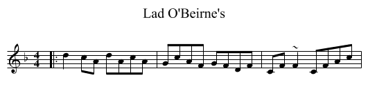 Lad O'Beirne's - staff notation