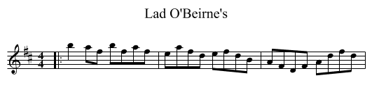 Lad O'Beirne's - staff notation