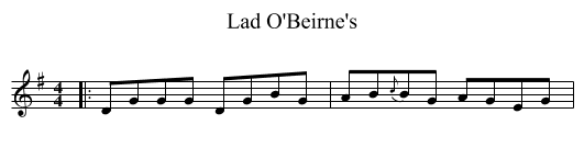 Lad O'Beirne's - staff notation