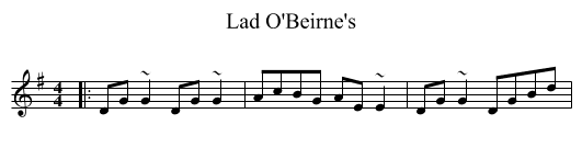 Lad O'Beirne's - staff notation