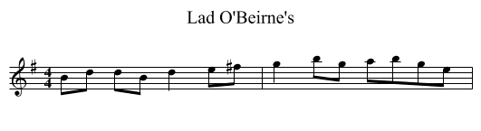 Lad O'Beirne's - staff notation