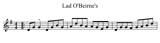 Lad O'Beirne's - staff notation