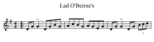 Lad O'Beirne's - staff notation
