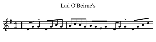 Lad O'Beirne's - staff notation