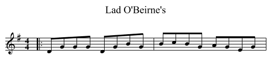 Lad O'Beirne's - staff notation