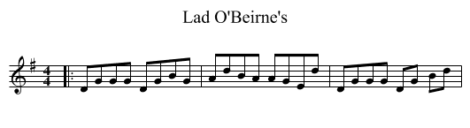 Lad O'Beirne's - staff notation