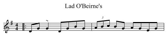 Lad O'Beirne's - staff notation