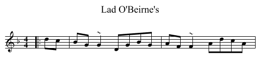 Lad O'Beirne's - staff notation