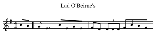Lad O'Beirne's - staff notation