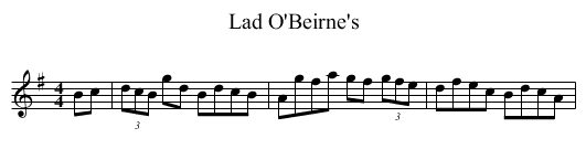 Lad O'Beirne's - staff notation