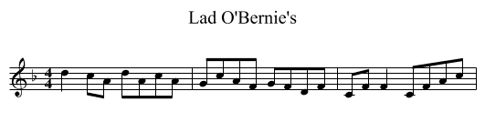Lad O'Bernie's - staff notation