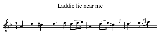 Laddie lie near me - staff notation