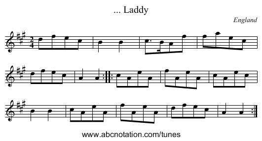 ... Laddy - staff notation