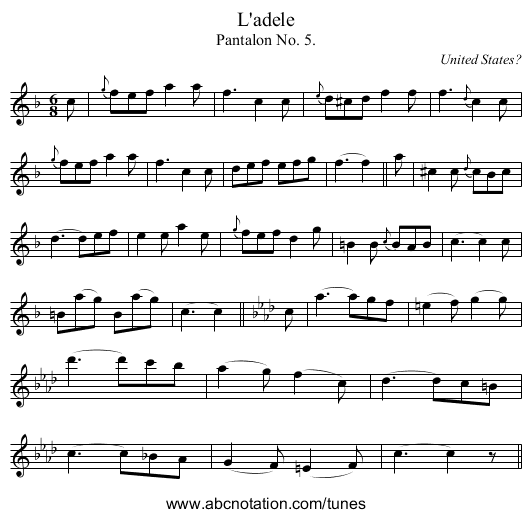 L'adele - staff notation